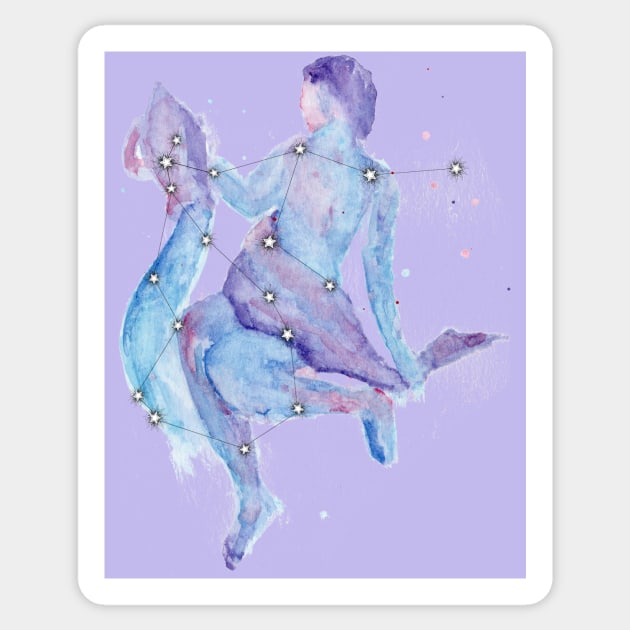 Aquarius Galaxy Watercolor Sticker by Dbaudrillier